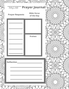 Coloring Page Prayer Journal